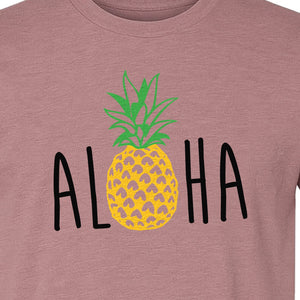 Pineapple Aloha T-Shirt, Tropical Vacation Graphic for Hawaii Trips and Beach Getaways
