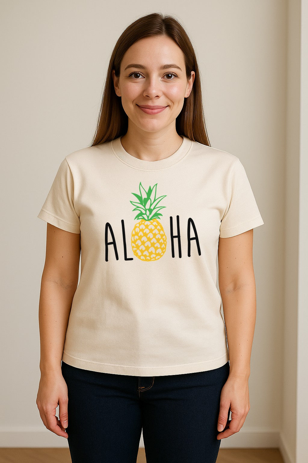 Pineapple Aloha T-Shirt, Tropical Vacation Graphic for Hawaii Trips and Beach Getaways