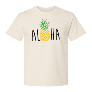 Pineapple Aloha T-Shirt, Tropical Vacation Graphic for Hawaii Trips and Beach Getaways