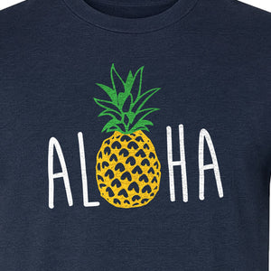 Pineapple Aloha T-Shirt, Tropical Vacation Graphic for Hawaii Trips and Beach Getaways