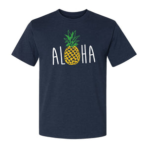 Pineapple Aloha T-Shirt, Tropical Vacation Graphic for Hawaii Trips and Beach Getaways