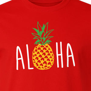 Pineapple Aloha T-Shirt, Tropical Vacation Graphic for Hawaii Trips and Beach Getaways