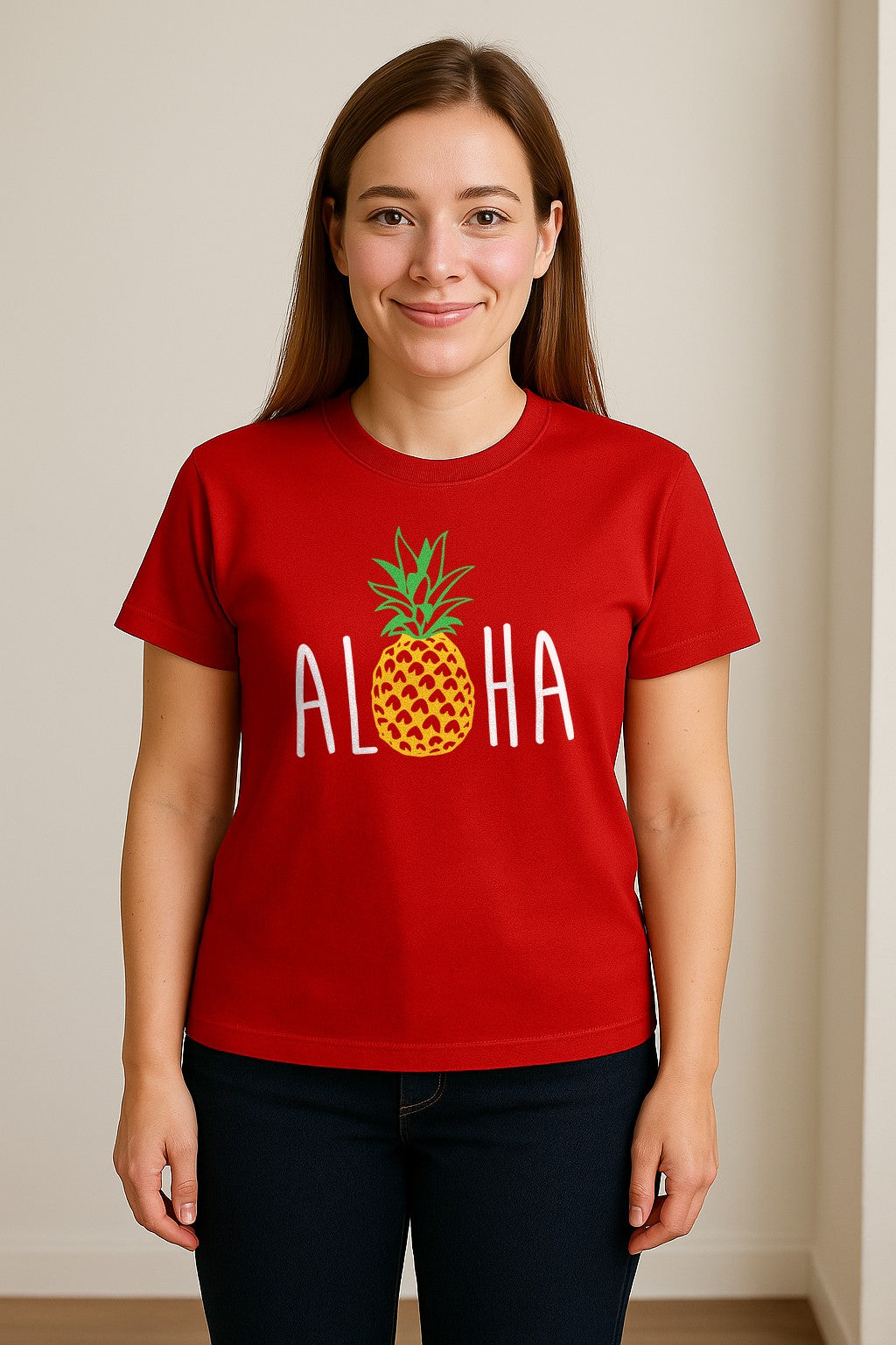 Pineapple Aloha T-Shirt, Tropical Vacation Graphic for Hawaii Trips and Beach Getaways