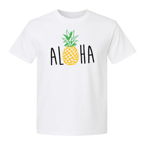 Pineapple Aloha T-Shirt, Tropical Vacation Graphic for Hawaii Trips and Beach Getaways