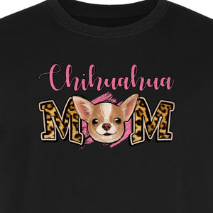 Chihuahua Mom T-Shirt, Leopard Print Dog Lover Gift for Proud Pet Parents