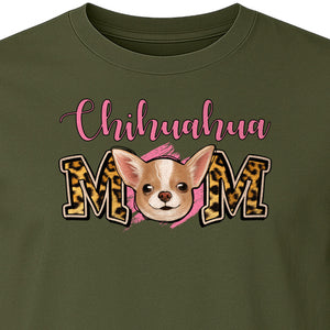 Chihuahua Mom T-Shirt, Leopard Print Dog Lover Gift for Proud Pet Parents