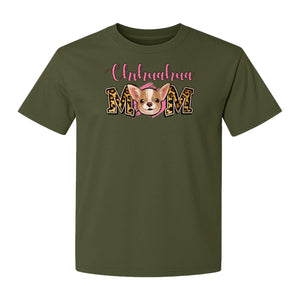 Chihuahua Mom T-Shirt, Leopard Print Dog Lover Gift for Proud Pet Parents