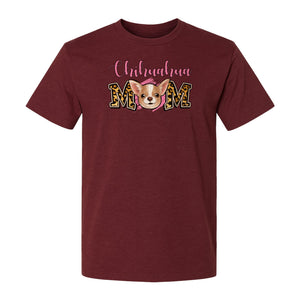 Chihuahua Mom T-Shirt, Leopard Print Dog Lover Gift for Proud Pet Parents