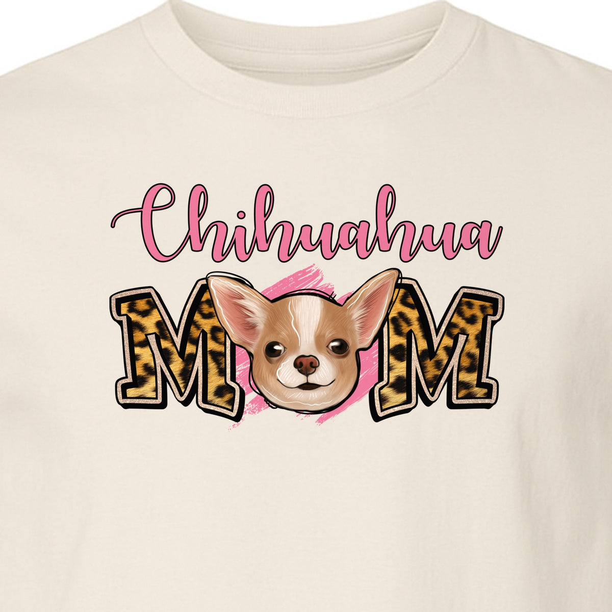 Chihuahua Mom T-Shirt, Leopard Print Dog Lover Gift for Proud Pet Parents