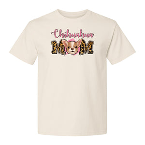 Chihuahua Mom T-Shirt, Leopard Print Dog Lover Gift for Proud Pet Parents