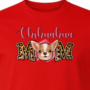 Chihuahua Mom T-Shirt, Leopard Print Dog Lover Gift for Proud Pet Parents