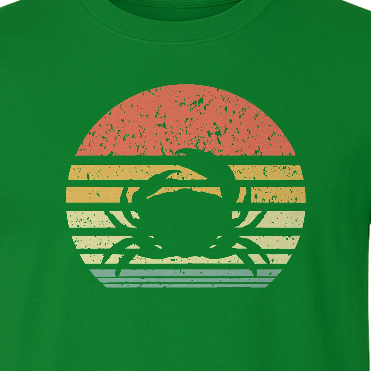 Crab T-Shirt, Retro Sunset Stripe Graphic for Beach Lovers and Animal Fans