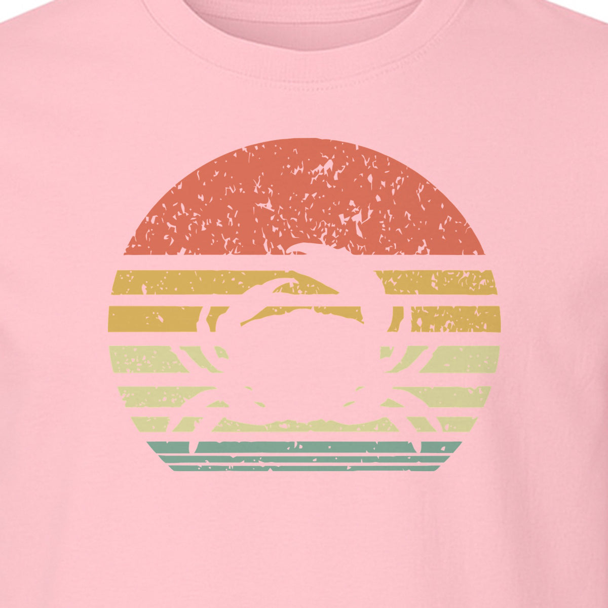 Crab T-Shirt, Retro Sunset Stripe Graphic for Beach Lovers and Animal Fans