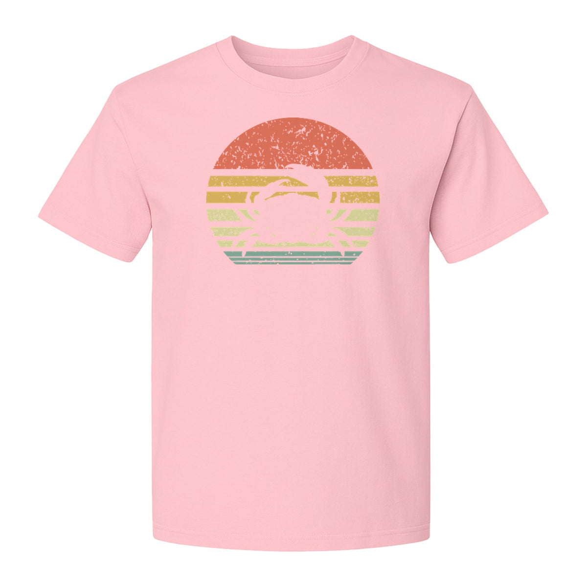 Crab T-Shirt, Retro Sunset Stripe Graphic for Beach Lovers and Animal Fans