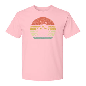 Crab T-Shirt, Retro Sunset Stripe Graphic for Beach Lovers and Animal Fans
