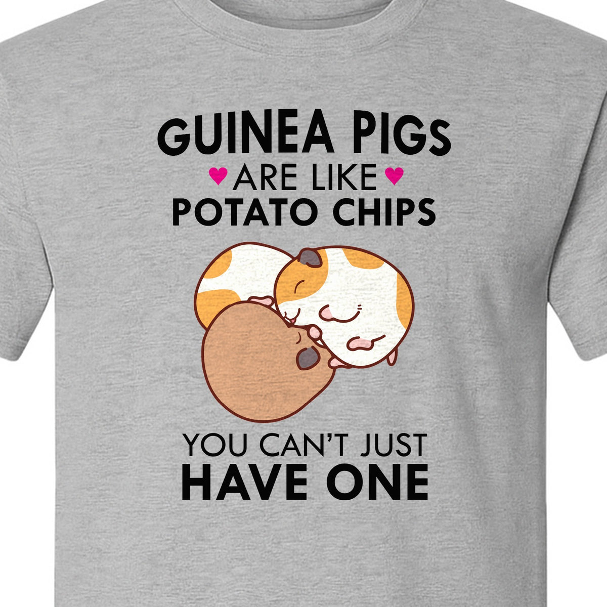 Guinea Pig T-Shirt, Funny Potato Chips Quote for Pet Lovers and Animal Fans