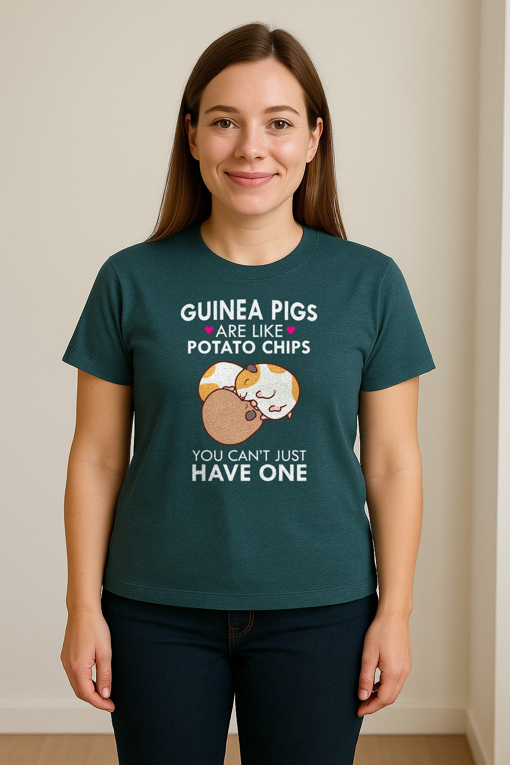 Guinea Pig T-Shirt, Funny Potato Chips Quote for Pet Lovers and Animal Fans