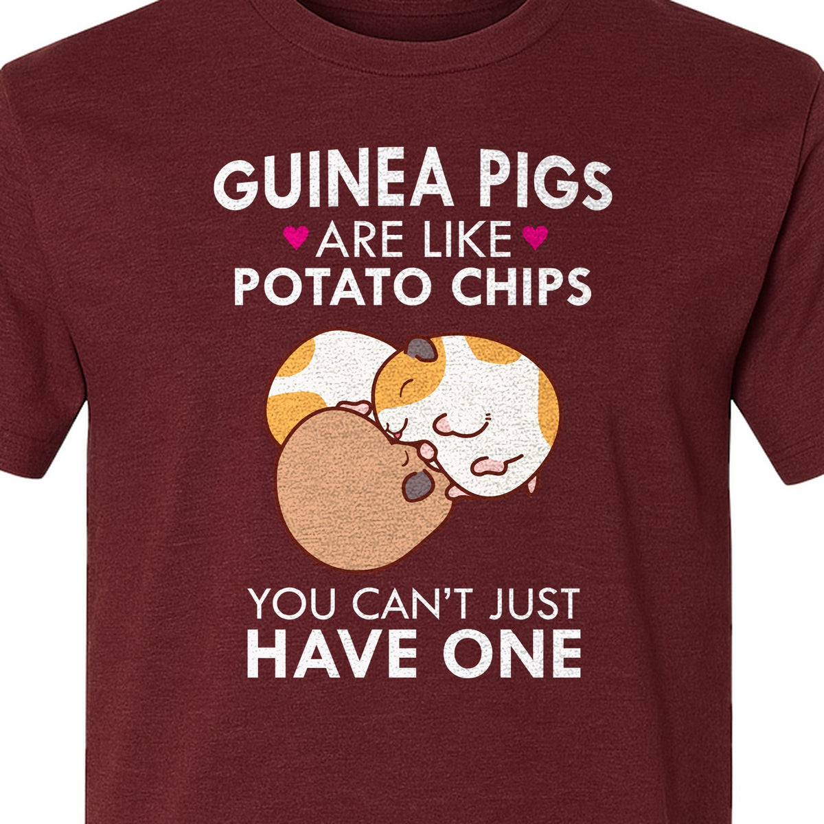 Guinea Pig T-Shirt, Funny Potato Chips Quote for Pet Lovers and Animal Fans