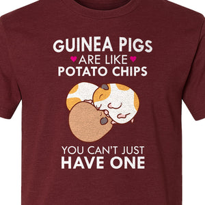Guinea Pig T-Shirt, Funny Potato Chips Quote for Pet Lovers and Animal Fans