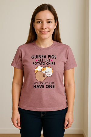 Guinea Pig T-Shirt, Funny Potato Chips Quote for Pet Lovers and Animal Fans