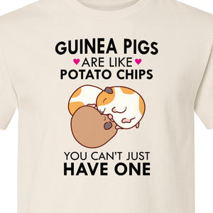 Guinea Pig T-Shirt, Funny Potato Chips Quote for Pet Lovers and Animal Fans