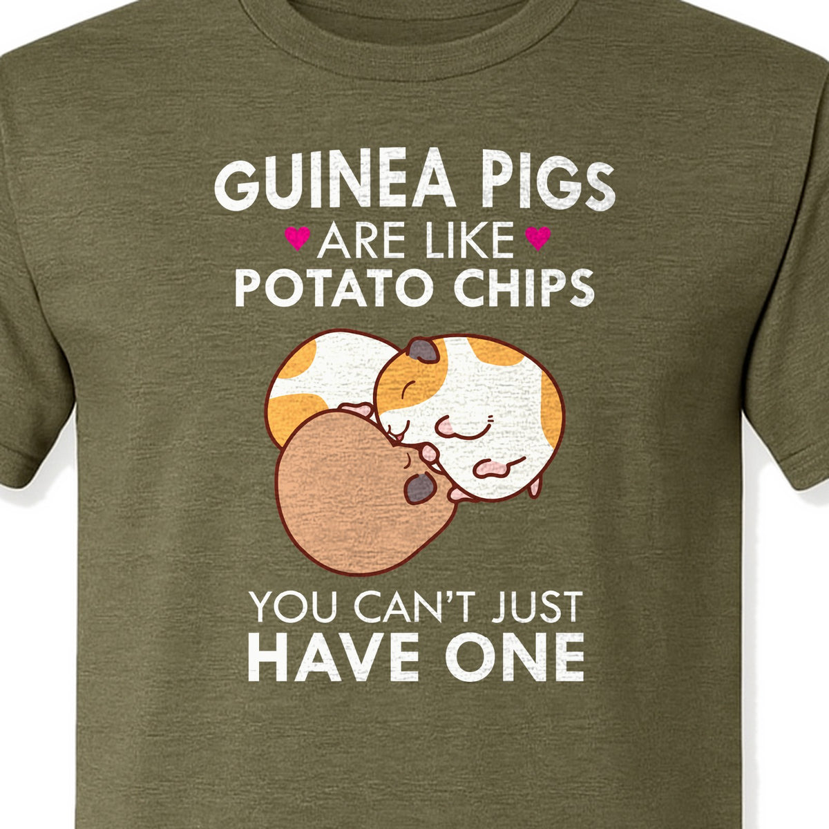 Guinea Pig T-Shirt, Funny Potato Chips Quote for Pet Lovers and Animal Fans
