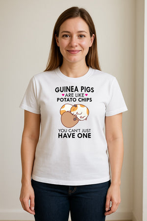 Guinea Pig T-Shirt, Funny Potato Chips Quote for Pet Lovers and Animal Fans