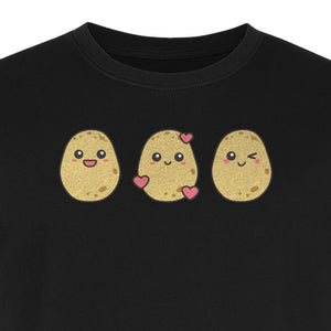 Potato T-Shirt, Three Cute Cartoon Faces Playful Vegetable Design for Foodies and Gardeners