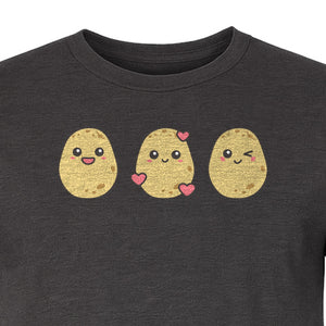 Potato T-Shirt, Three Cute Cartoon Faces Playful Vegetable Design for Foodies and Gardeners