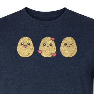 Potato T-Shirt, Three Cute Cartoon Faces Playful Vegetable Design for Foodies and Gardeners