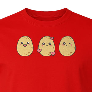 Potato T-Shirt, Three Cute Cartoon Faces Playful Vegetable Design for Foodies and Gardeners