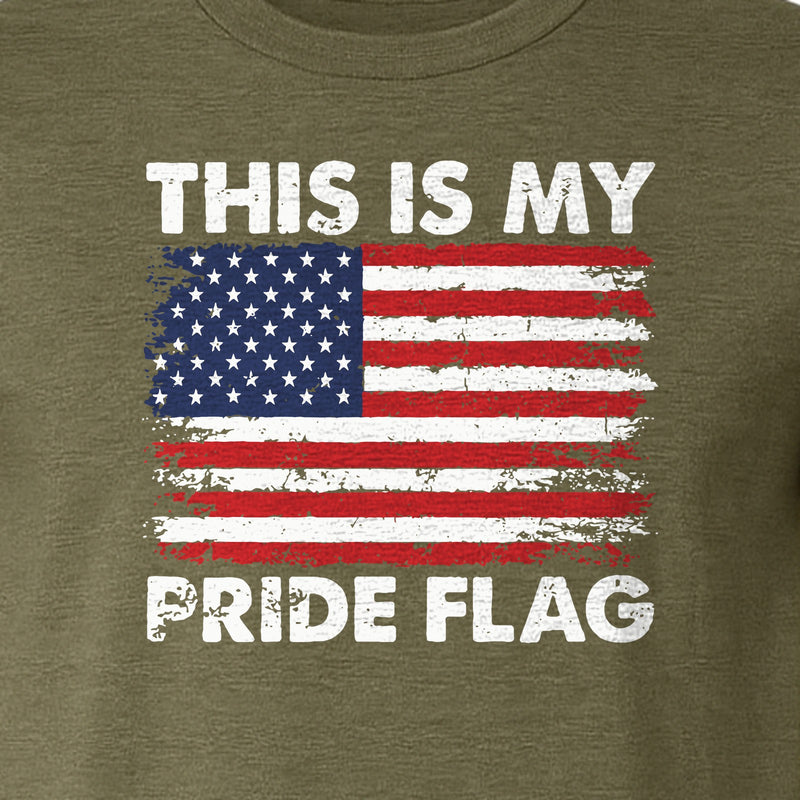Patriotic T-Shirt, This Is My Pride Flag Distressed Stars and Stripes Design for July Fourth Cookouts and Memorial Day