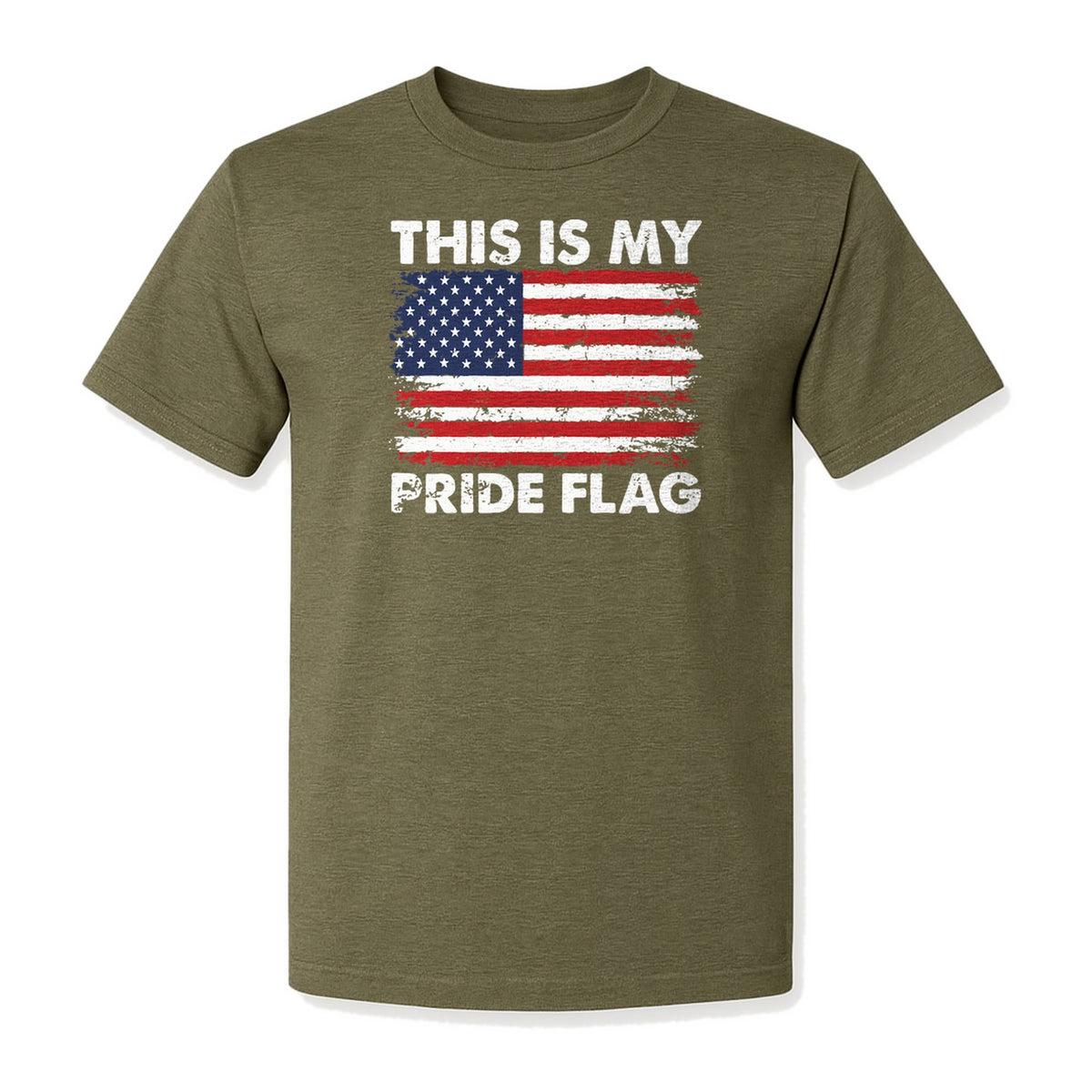 Patriotic T-Shirt, This Is My Pride Flag Distressed Stars and Stripes Design for July Fourth Cookouts and Memorial Day