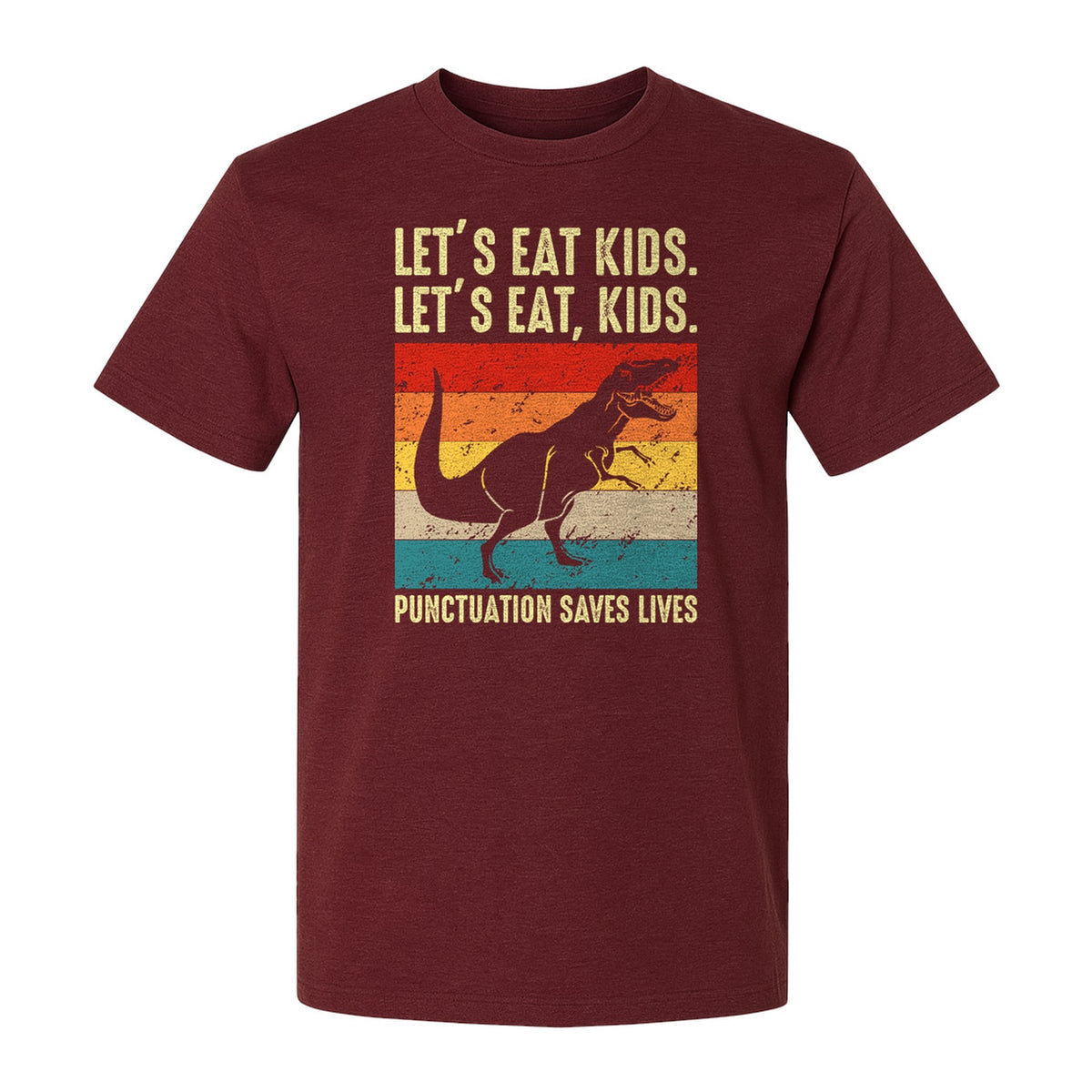 Punctuation Saves Lives T-Shirt, Funny Dinosaur Grammar Design for English Teachers