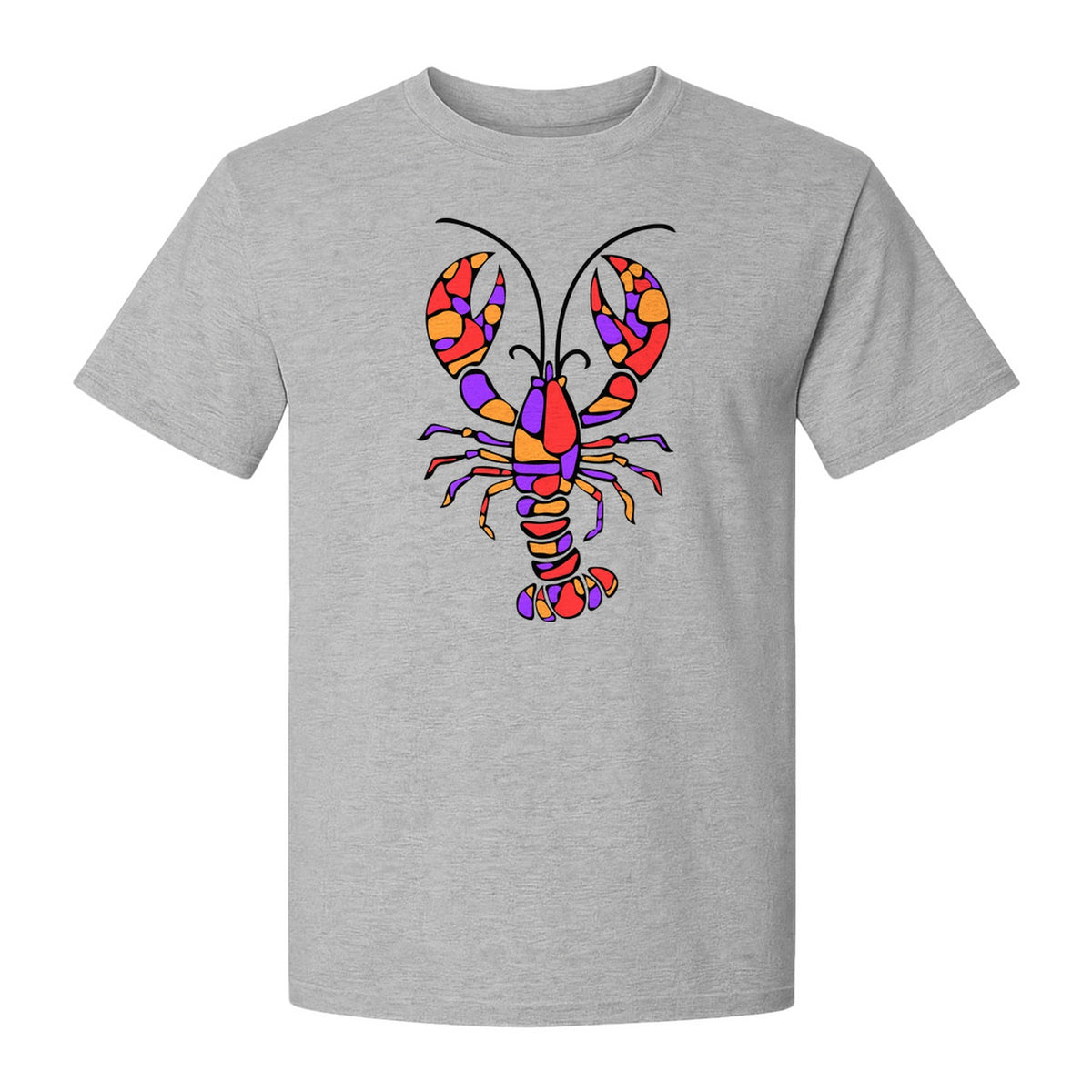 Lobster Mosaic T-Shirt, Colorful Crustacean Graphic for Seafood Lovers and Ocean Fans