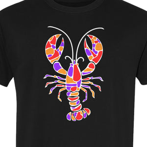 Lobster Mosaic T-Shirt, Colorful Crustacean Graphic for Seafood Lovers and Ocean Fans