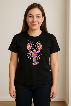 Lobster Mosaic T-Shirt, Colorful Crustacean Graphic for Seafood Lovers and Ocean Fans