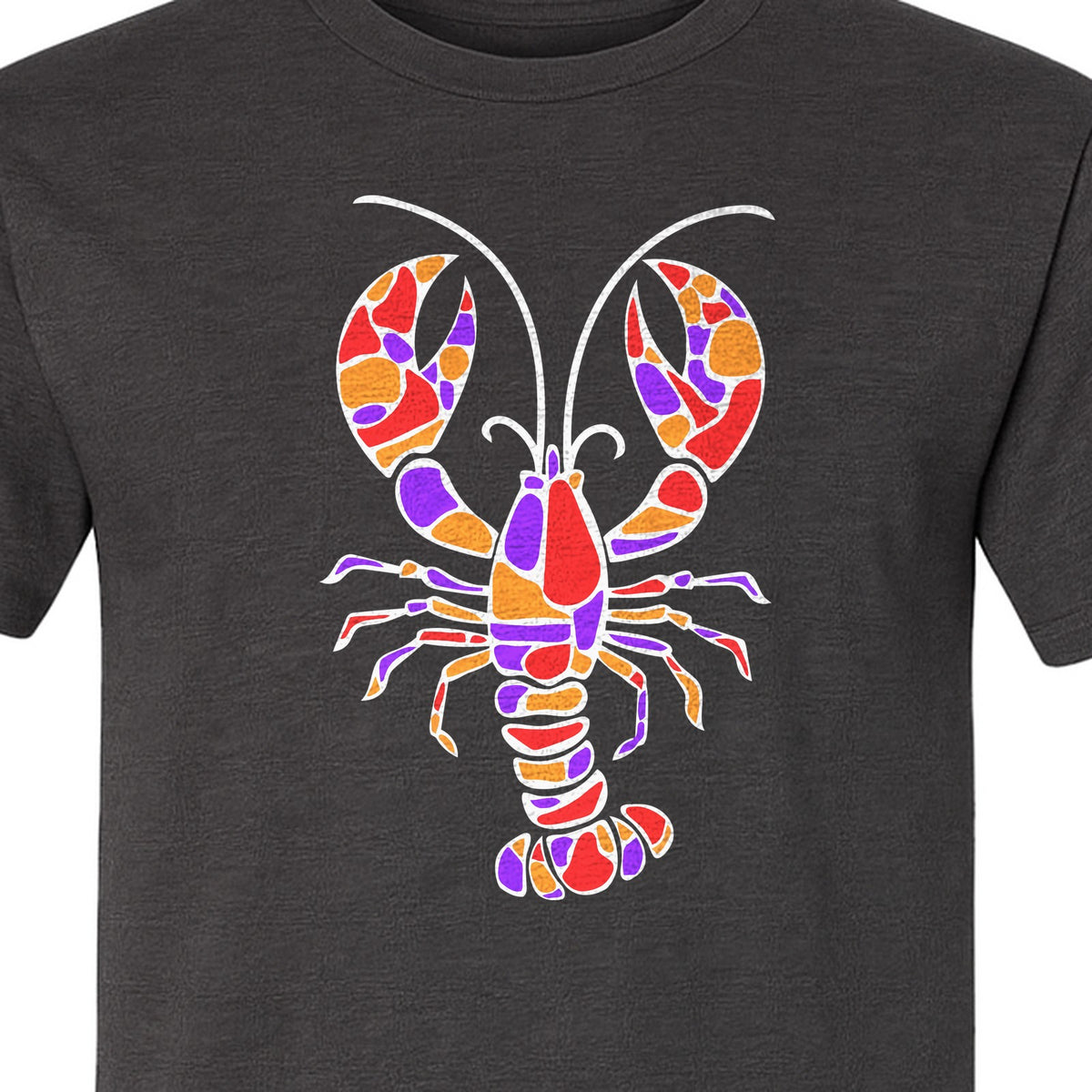 Lobster Mosaic T-Shirt, Colorful Crustacean Graphic for Seafood Lovers and Ocean Fans
