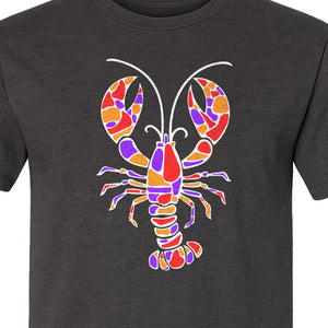Lobster Mosaic T-Shirt, Colorful Crustacean Graphic for Seafood Lovers and Ocean Fans