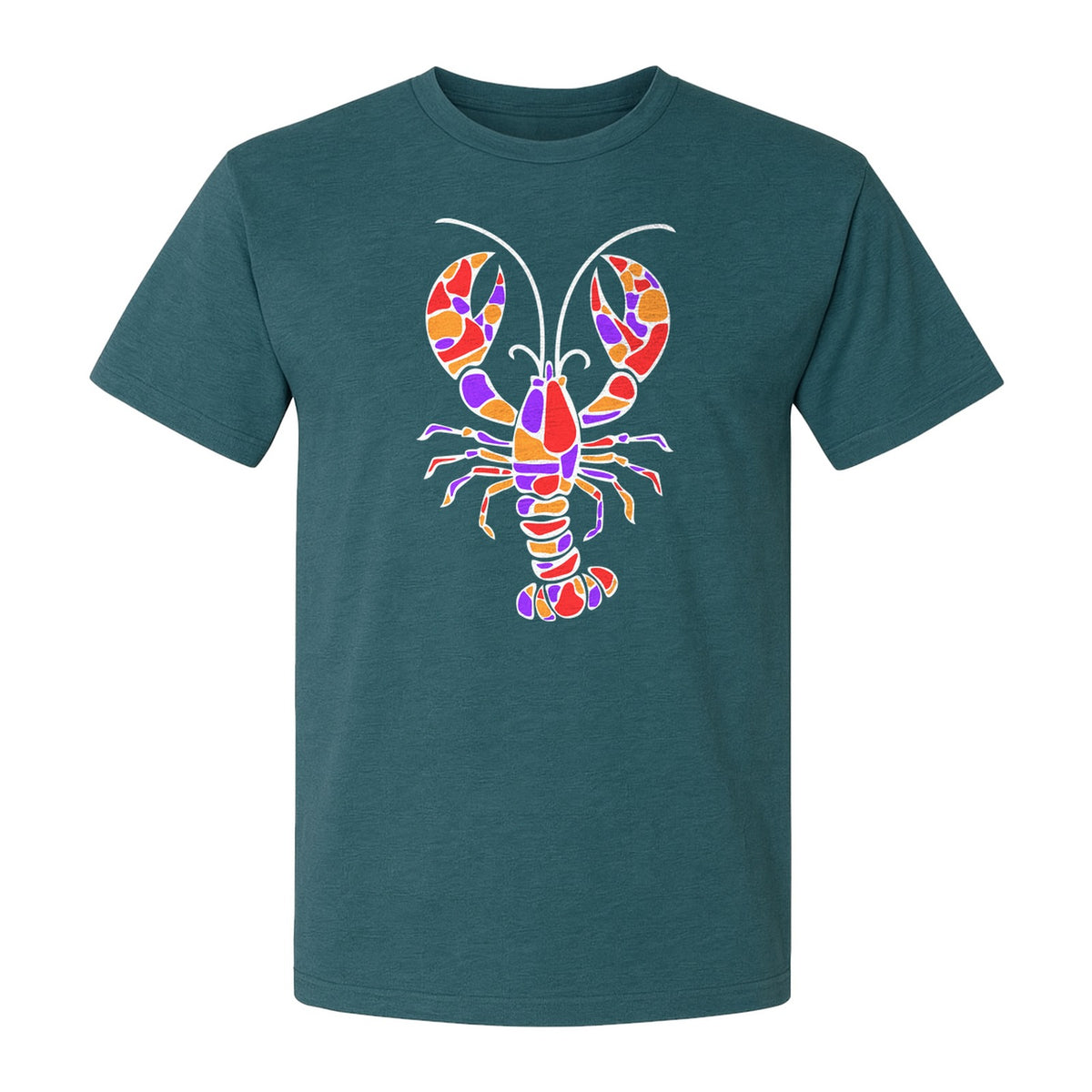 Lobster Mosaic T-Shirt, Colorful Crustacean Graphic for Seafood Lovers and Ocean Fans
