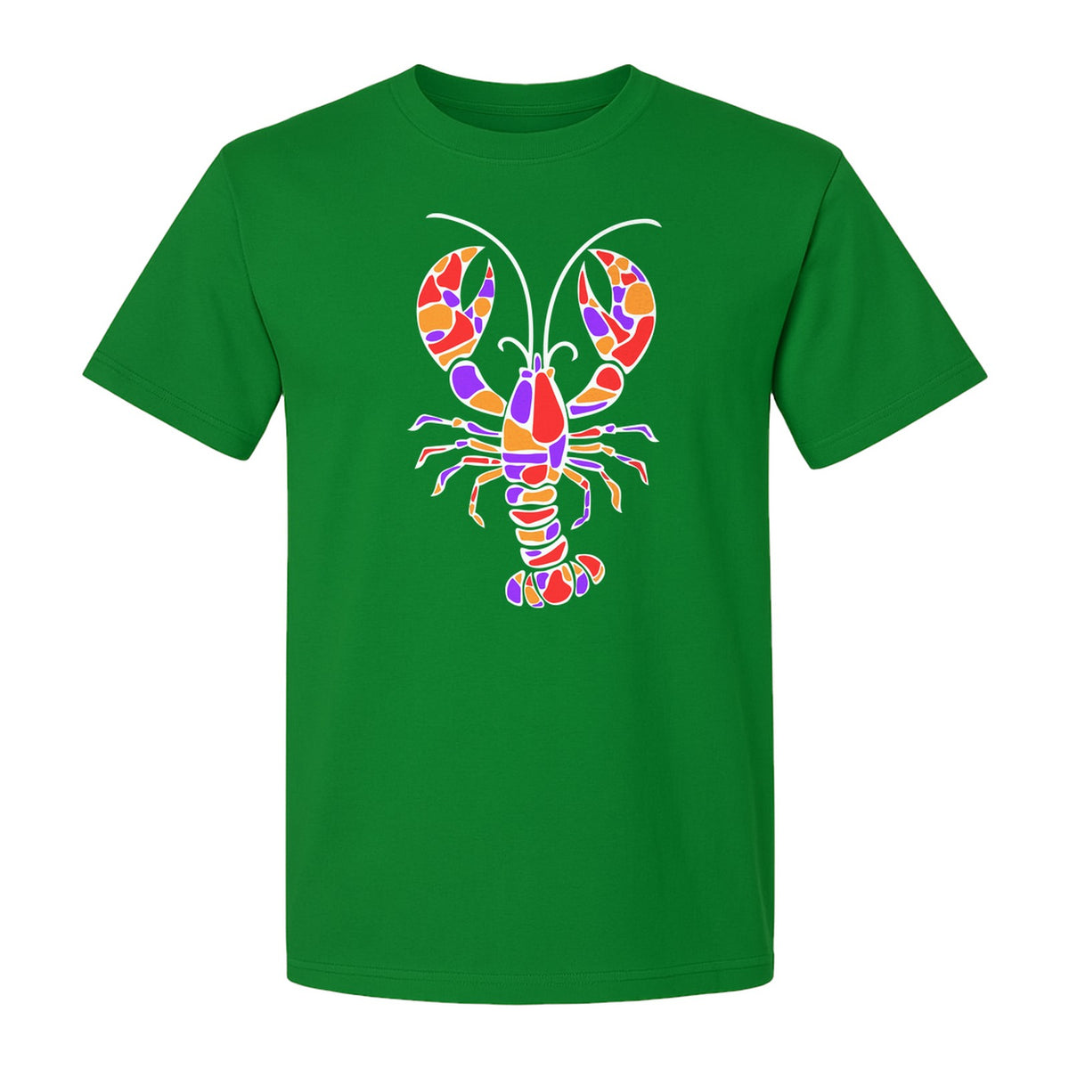 Lobster Mosaic T-Shirt, Colorful Crustacean Graphic for Seafood Lovers and Ocean Fans