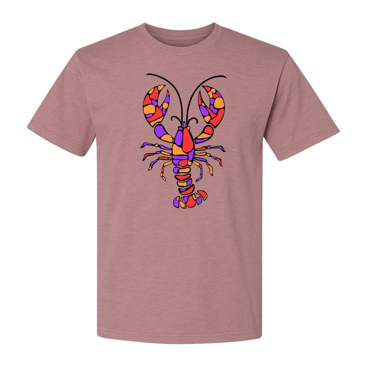 Lobster Mosaic T-Shirt, Colorful Crustacean Graphic for Seafood Lovers and Ocean Fans