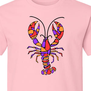 Lobster Mosaic T-Shirt, Colorful Crustacean Graphic for Seafood Lovers and Ocean Fans