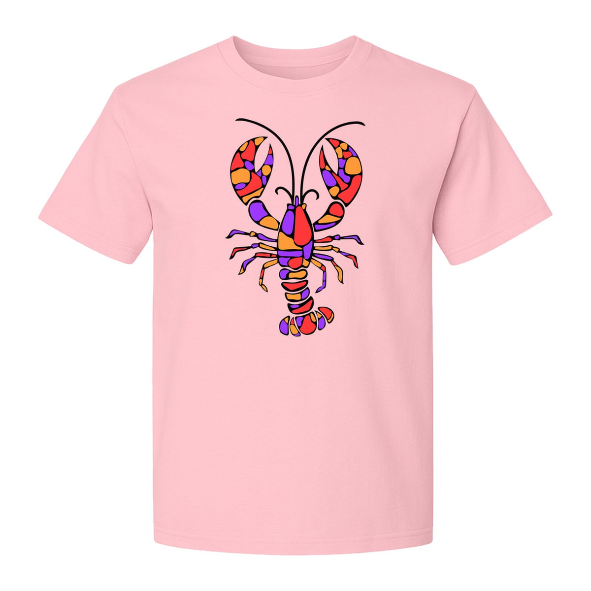 Lobster Mosaic T-Shirt, Colorful Crustacean Graphic for Seafood Lovers and Ocean Fans