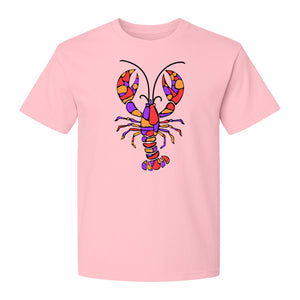 Lobster Mosaic T-Shirt, Colorful Crustacean Graphic for Seafood Lovers and Ocean Fans