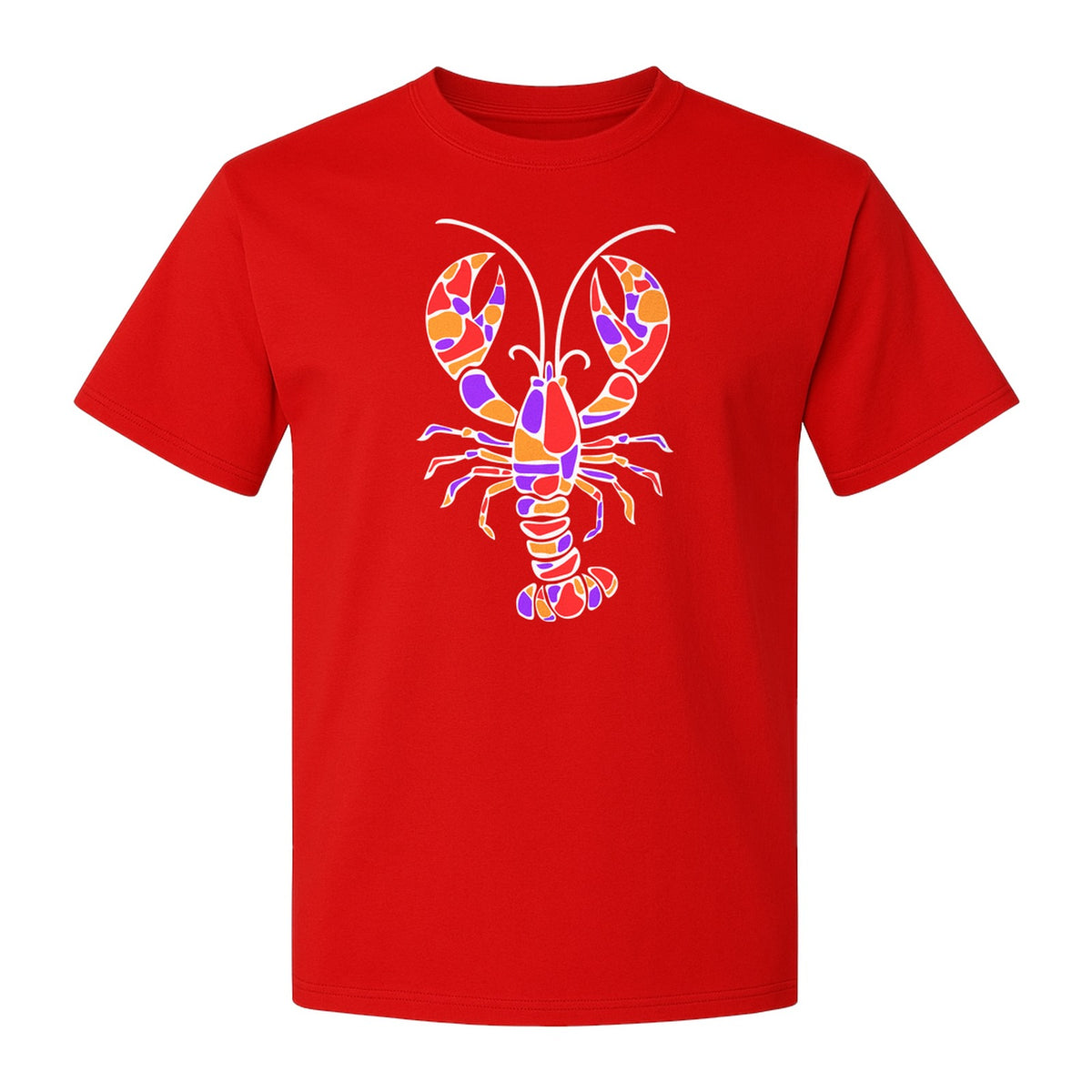 Lobster Mosaic T-Shirt, Colorful Crustacean Graphic for Seafood Lovers and Ocean Fans