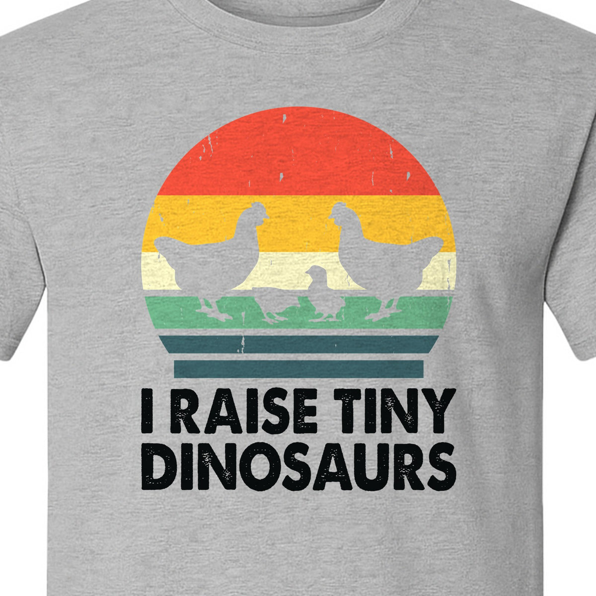 Chicken T-Shirt, I Raise Tiny Dinosaurs Retro Farm Life Graphic for Backyard Flock Owners and Homesteaders