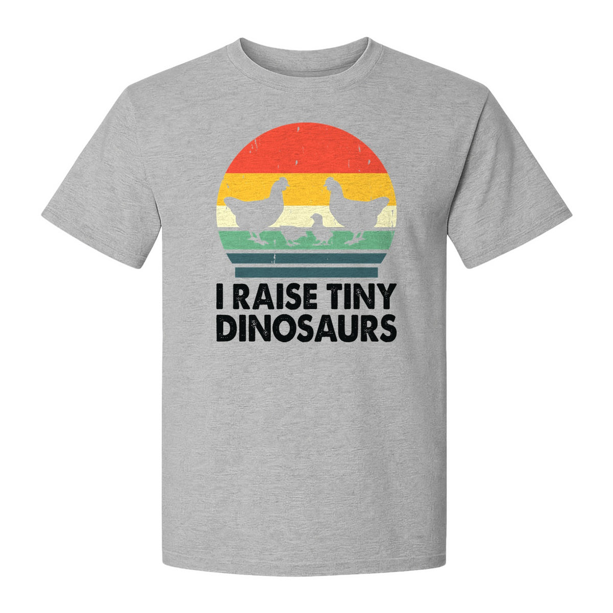 Chicken T-Shirt, I Raise Tiny Dinosaurs Retro Farm Life Graphic for Backyard Flock Owners and Homesteaders