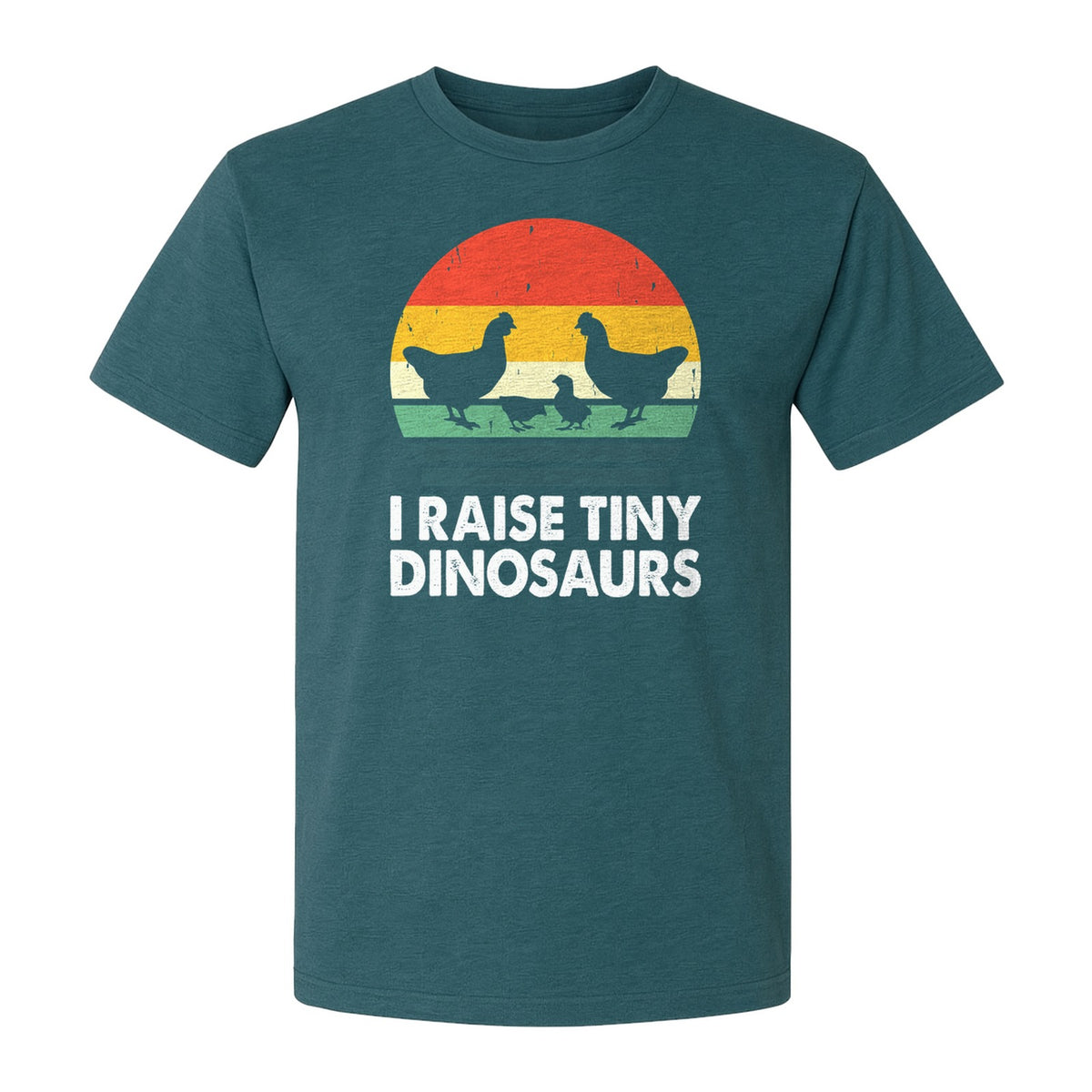 Chicken T-Shirt, I Raise Tiny Dinosaurs Retro Farm Life Graphic for Backyard Flock Owners and Homesteaders