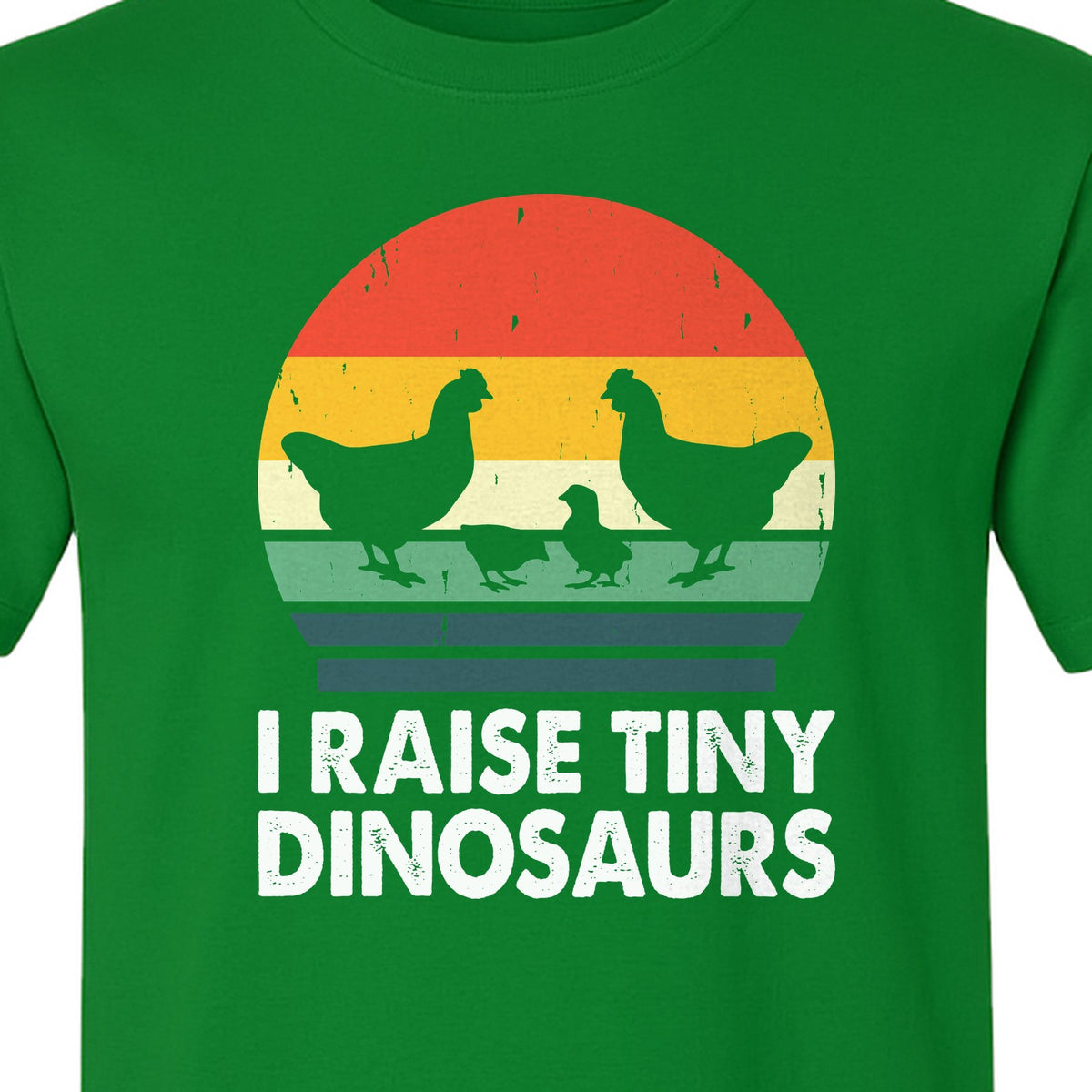 Chicken T-Shirt, I Raise Tiny Dinosaurs Retro Farm Life Graphic for Backyard Flock Owners and Homesteaders
